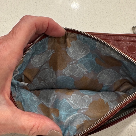 HOBO Maroon Leather Clutch EUC - Picture 6 of 11